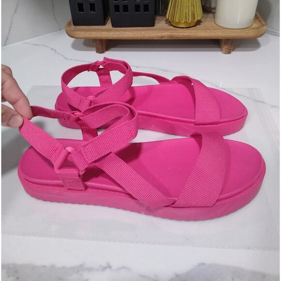 [H450] Forever 21 Pink Open-Toe Strappy Sandals, Size 8 - Picture 6 of 9